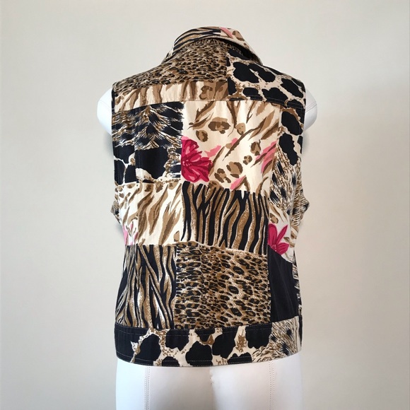 WESTBOUND Animal Print Floral Vest - Picture 5 of 6